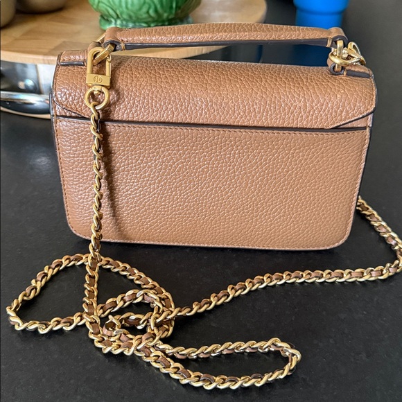 Tory Burch Britten Mini Top Handle Bag with Gold Accents chain strap - Picture 12 of 14